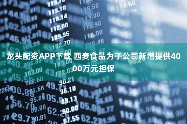 龙头配资APP下载 西麦食品为子公司新增提供4000万元担保