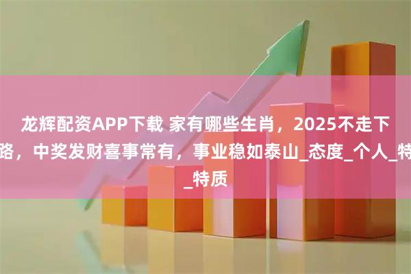 龙辉配资APP下载 家有哪些生肖，2025不走下坡路，中奖发财喜事常有，事业稳如泰山_态度_个人_特质