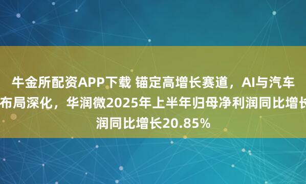 牛金所配资APP下载 锚定高增长赛道，AI与汽车电子应用布局深化，华润微2025年上半年归母净利润同比增长20.85%