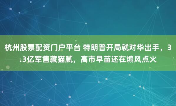 杭州股票配资门户平台 特朗普开局就对华出手，3.3亿军售藏猫腻，高市早苗还在煽风点火